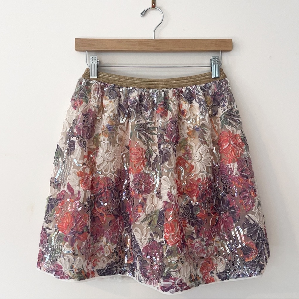 FH4 LONDON NWOT Stunning Floral Sequin Tulle Skirt